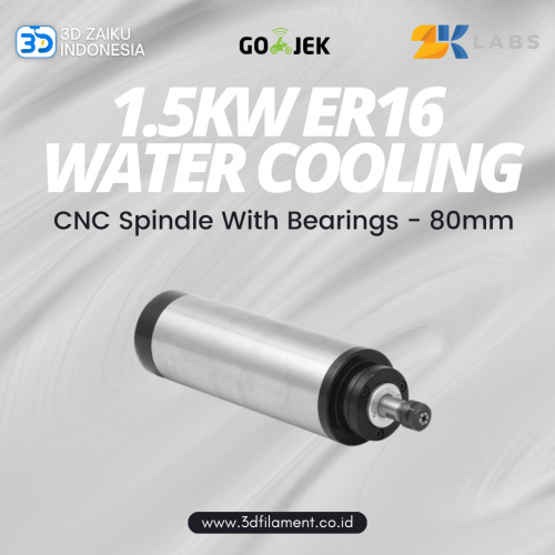 Zaiku CNC Spindle Motor 1.5KW ER16 Water Cooling 80 mm with Bearings